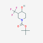 Structure of tert-butyl 4-hydroxy-3-(trifluoromethyl)piperidine-1-carboxylate