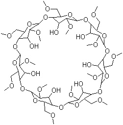 Chemical structure of beta-Cyclodextrin methyl ethers
