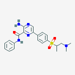 Structure of 2-Pyrazinecarboxamide, 3-amino-6-[4-[[2-(dimethylamino)-1-methylethyl]sulfonyl]phenyl]-N-phenyl-