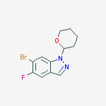 Structure of 6-BROMO-5-FLUORO-1-(TETRAHYDRO-2H-PYRAN-2-YL)-1H-INDAZOLE
