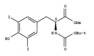 N-ALPHA-T-BUTOXYCARBONYL-3,5-DIIODO-L-TYROSINE METHYL ESTER结构式