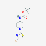 Tert-butyl N-[1-(4-bromo-1,3-thiazol-2-yl)piperidin-4-yl]carbamate结构式