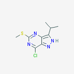 Structure of 7-chloro-3-isopropyl-5-methylsulfanyl-1H-pyrazolo[4,3-d]pyrimidine