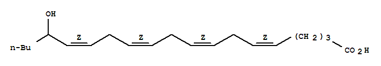 Structure of 5,8,11,14-Eicosatetraenoicacid, 16-hydroxy-, (all-Z)-