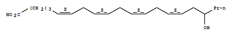 Structure of 5,8,11,14-Eicosatetraenoicacid, 17-hydroxy-, (all-Z)-