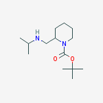 Chemical structure of tert-butyl 2-((isopropylamino)methyl)piperidine-1-carboxylate