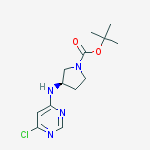 Chemical structure of (R)-3-(6-CHLORO-PYRIMIDIN-4-YLAMINO)-PYRROLIDINE-1-CARBOXYLIC ACID TERT-BUTYL ESTER