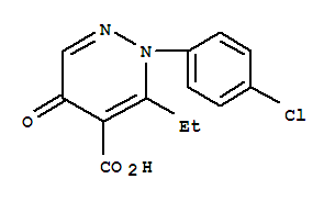Structure of 2-(4-chlorophenyl)-3-ethyl-5-oxo-pyridazine-4-carboxylic acid