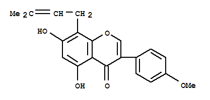 Structure of 4H-1-Benzopyran-4-one,5,7-dihydroxy-3-(4-methoxyphenyl)-8-(3-methyl-2-buten-1-yl)-