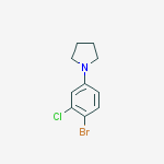 Structure of 1-Bromo-2-chloro-4-pyrrolidinobenzene