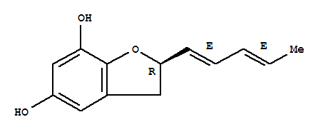 5,7-BENZOFURANDIOL, 2,3-DIHYDRO-2-(1,3-PENTADIENYL)-, (R-(E,E))-结构式