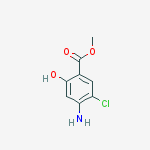 Structure of Benzoic acid, 4-amino-5-chloro-2-hydroxy-, methyl ester