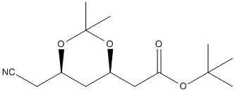 Chemical structure of (4R-cis)-1,1-Dimethylethyl-6-Cyanomethyl-2,2-dimethyl-1,3-dioxane-4-acetate(ATS-8)