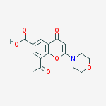 Structure of 8-acetyl-2-morpholino-4-oxo-4H-chromene-6-carboxylic acid