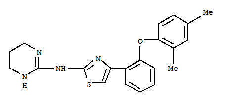 Structure of N-[4-[2-(2,4-dimethylphenoxy)phenyl]-1,3-thiazol-2-yl]-1,4,5,6-tetrahydropyrimidin-2-amine