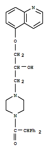 1-[4-[2-羟基-3-(5-喹啉基氧基)丙基]-1-哌嗪基]-2,2-二苯基乙酮结构式