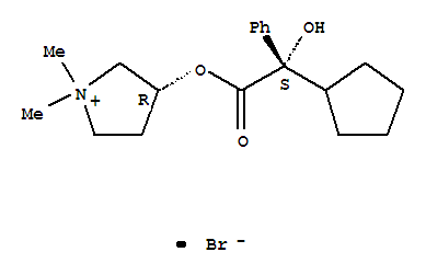 Pyrrolidinium, 3-[(cyclopentylhydroxyphenylacetyl)oxy]-1,1-dimethyl-, bromide, [R-(R*,S*)]-结构式