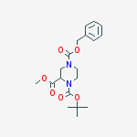 Structure of N-1-BOC-4-CBZ-2-PIPERAZINECARBOXYLIC ACID METHYL ESTER