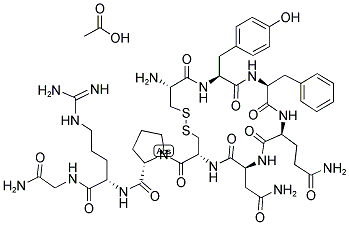 Structure of (CYS-TYR-PHE-GLN-ASN-CYS)CYCL-PRO-ARG-GLY-NH2 ACETATE SALT