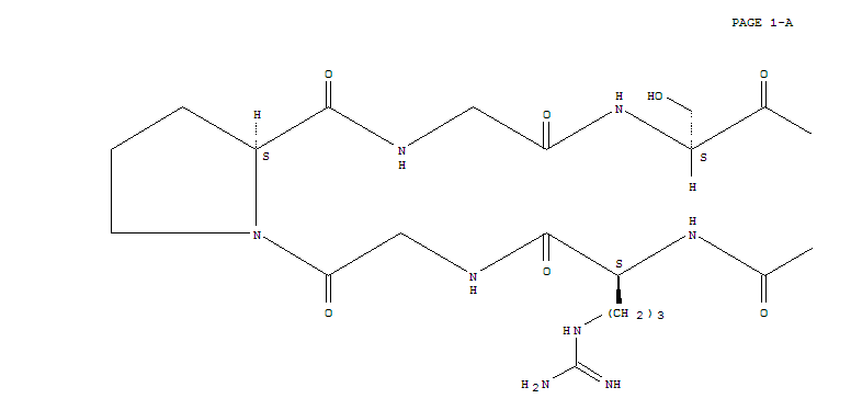 Structure of (3S)-3-[[(2S)-2-[[2-[[(2S)-1-[2-[[(E,2S)-2-[[(2S)-6-amino-2-[[(2R)-2-a mino-3-sulfanyl-propanoyl]amino]hexanoyl]amino]-5-(diaminomethylidenea mino)pent-3-enoyl]amino]acetyl]pyrrolidine-2-carbonyl]amino]acetyl]ami no]-3-hydroxy-propanoyl]amino]-3-[[(1S)-1-