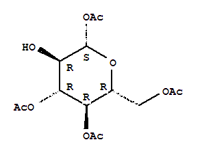 Structure of 1,3,4,6-Tetra-O-acetylhexopyranose