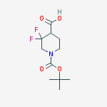 Structure of 3,3-difluoro-1-[(2-methylpropan-2-yl)oxycarbonyl]piperidine-4-carboxylic Acid