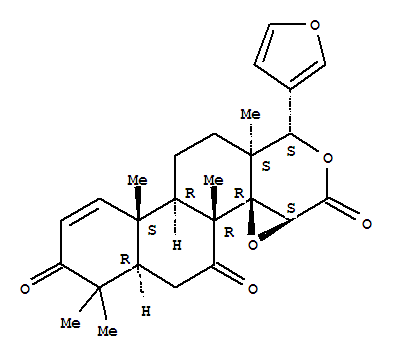 (13α,14β,15β,17aα)-14,15:21,23-Diepoxy-4,4,8-trimethyl-D-homo-24-nor-17-oxa-5α-chola-1,20,22-triene-3,7,16-trione结构式