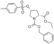 (2R, 4R)-4-(TOLUENE-4-SULFONYLOXY)-1-[BENZYLOXYCARBONYL]-PYRROLIDINE-2-ETHYLCARBOXYLATE结构式