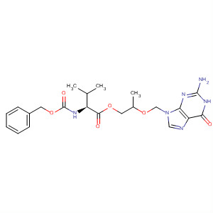 Structure of L-Valine, N-[(phenylmethoxy)carbonyl]-,2-[(2-amino-1,6-dihydro-6-oxo-9H-purin-9-yl)methoxy]-1,3-propanediylester