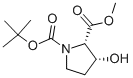 Structure of 1,2-Pyrrolidinedicarboxylicacid, 3-hydroxy-, 1-(1,1-dimethylethyl) 2-methyl ester, (2S-cis)-