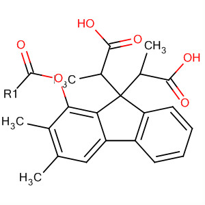 Structure of 9H-Fluorene-9,9-dipropanoic acid, dimethyl ester