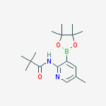 2,2-dimethyl-n-[5-methyl-3-(4,4,5,5-tetramethyl-1,3,2-dioxaborolan-2-yl)pyridin-2-yl]propanamide结构式