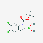 Structure of [5,6-dichloro-1-[(2-methylpropan-2-yl)oxycarbonyl]indol-2-yl]boronic acid