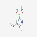 2-Methoxy-5-(4,4,5,5-tetramethyl-1,3,2-dioxaborolan-2-yl)nicotinaldehyde结构式