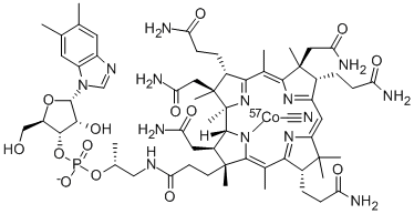 Structure of CYANOCOBALAMIN CO 57