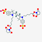 Structure of Cyanine 3 Bihexanoic Acid Dye, Succinimidyl Ester, Potassium Salt