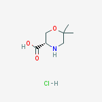 Structure of (S)-6,6-Dimethyl-morpholine-3-carboxylic acid hydrochloride