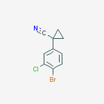 1-(4-Bromo-3-chlorophenyl)cyclopropane-1-carbonitrile结构式