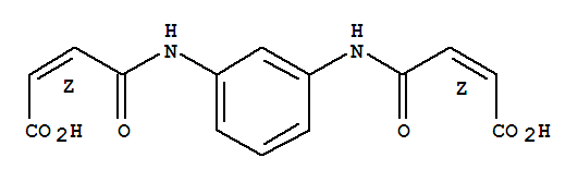 (2Z,2'Z)-4,4'-(1,3-Phenylenediimino)bis(4-oxobut-2-enoic acid)结构式