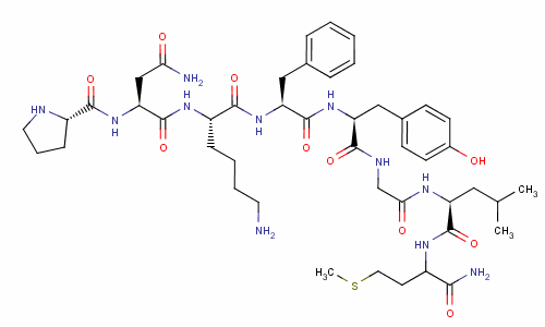 Structure of physalaemin C-terminal heptapeptide