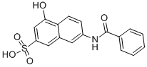 Structure of 7-benzamido-4-hydroxynaphthalene-2-sulphonic acid