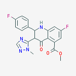 Structure of METHYL 7-FLUORO-2-(4-FLUOROPHENYL)-3-(1-METHYL-1H-1,2,4-TRIAZOL-5-YL)-4-OXO-1,2,3,4-TETRAHYDROQUINOLINE-5-CARBOXYLATE