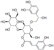 Structure of [(2R,3R,4S,5R,6R)-6-[(2S)-2-(3,4-dihydroxyphenyl)-2-hydroxy-ethoxy]-5-hydroxy-2-(hydroxymethyl)-4-[(2S,3R,4S,5R,6R)-3,4,5-trihydroxy-6-(hydroxymethyl)oxan-2-yl]oxy-oxan-3-yl] 3-(3,4-dihydroxyphenyl)prop-2-enoate