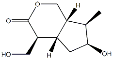 Structure of (4S)-Hexahydro-6α-hydroxy-4α-(hydroxymethyl)-7α-methylcyclopenta[c]pyran-3(4H)-one