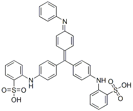 Structure of [[4-[[4-(phenylimino)-2,5-cyclohexadien-1-ylidene][4-[(sulphophenyl)amino]phenyl]methyl]phenyl]amino]benzenesulphonic acid