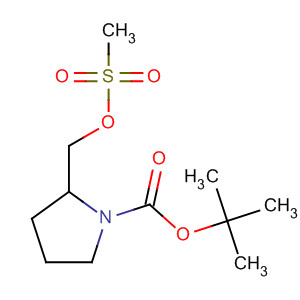 Structure of 1-Pyrrolidinecarboxylic acid, 2-[[(methylsulfonyl)oxy]methyl]-,1,1-dimethylethyl ester, (2S)-