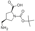 Structure of 1,2-Pyrrolidinedicarboxylicacid, 4-(aminomethyl)-, 1-(1,1-dimethylethyl) ester, (2S-cis)-