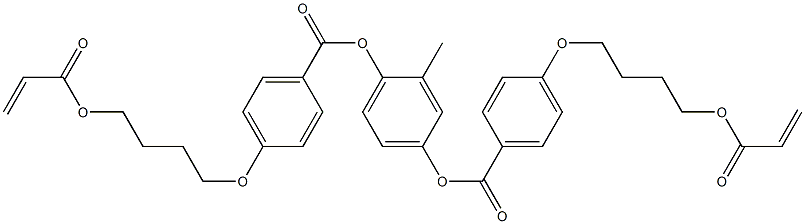 2-甲基-1,4-苯二基二(4-[4-[(1-氧代-2-丙烯基)氧基]丁氧基]苯甲酸酯)结构式