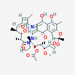 Structure of (8Z,24E)-5,6,17,19-tetrahydroxy-23-methoxy-2,4,12,16,18,20,22-heptamethyl-1,9,11-trioxo-8-[(pyrrolidin-1-ylamino)methylidene]-1,2,8,9-tetrahydro-2,7-(epoxypentadeca[1,11,13]trienoimino)naphtho[2,1-b]furan-21-yl acetate