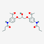 Structure of N-[3-acetyl-4-[3-[2-acetyl-4-(butanoylamino)phenoxy]-2-hydroxypropoxy]phenyl]butanamide